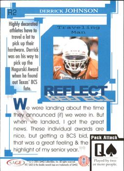 2005 SAGE HIT - Reflect Silver #R2 Derrick Johnson Back