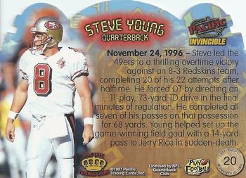 1997 Pacific Invincible - Moments in Time #20 Steve Young Back