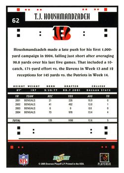 2005 Score - Glossy #62 T.J. Houshmandzadeh Back