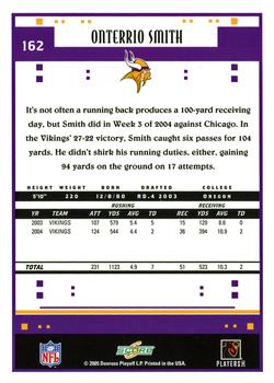 2005 Score - Glossy #162 Onterrio Smith Back