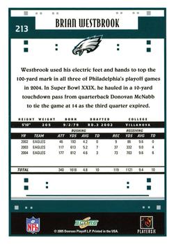 2005 Score - Glossy #213 Brian Westbrook Back