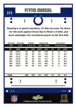 2005 Score - Glossy #313 Peyton Manning Back