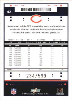 2005 Score - Scorecard #42 Muhsin Muhammad Back