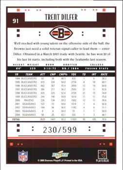2005 Score - Scorecard #91 Trent Dilfer Back