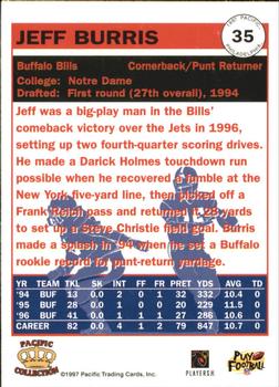 1997 Pacific Philadelphia #35 Jeff Burris Back