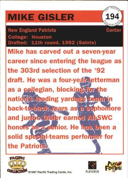 1997 Pacific Philadelphia #194 Mike Gisler Back