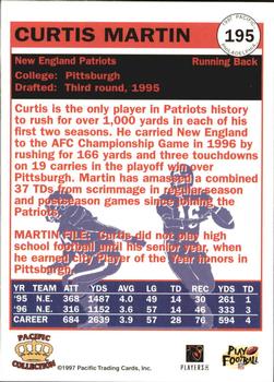 1997 Pacific Philadelphia #195 Curtis Martin Back