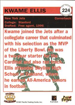 1997 Pacific Philadelphia #224 Kwame Ellis Back