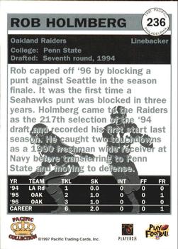 1997 Pacific Philadelphia #236 Rob Holmberg Back