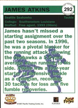 1997 Pacific Philadelphia #292 James Atkins Back