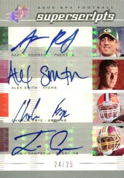 2005 SPx - Superscripts Quad #SS-RSF Aaron Rodgers / Alex Smith / Charlie Frye / Jason Campbell Front