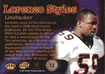 1997 Pacific Philadelphia - Gold #12 Lorenzo Styles Back