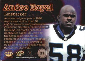 1997 Pacific Philadelphia - Gold #31 Andre Royal Back