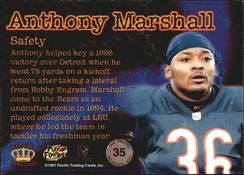 1997 Pacific Philadelphia - Gold #35 Anthony Marshall Back
