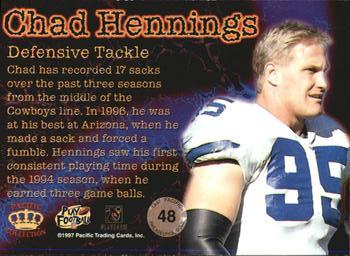 1997 Pacific Philadelphia - Gold #48 Chad Hennings Back