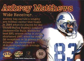1997 Pacific Philadelphia - Gold #60 Aubrey Matthews Back