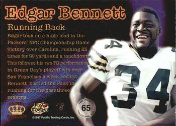 1997 Pacific Philadelphia - Gold #65 Edgar Bennett Back