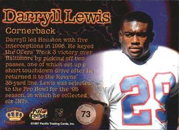 1997 Pacific Philadelphia - Gold #73 Darryll Lewis Back