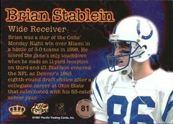 1997 Pacific Philadelphia - Gold #81 Brian Stablein Back