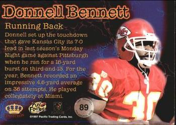 1997 Pacific Philadelphia - Gold #89 Donnell Bennett Back