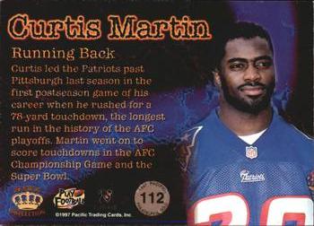 1997 Pacific Philadelphia - Gold #112 Curtis Martin Back