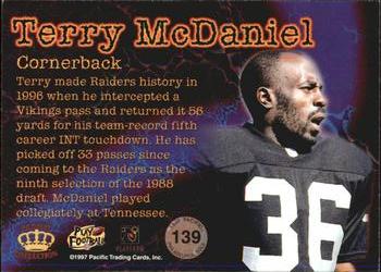 1997 Pacific Philadelphia - Gold #139 Terry McDaniel Back