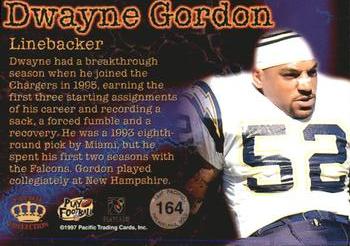 1997 Pacific Philadelphia - Gold #164 Dwayne Gordon Back