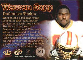 1997 Pacific Philadelphia - Gold #191 Warren Sapp Back