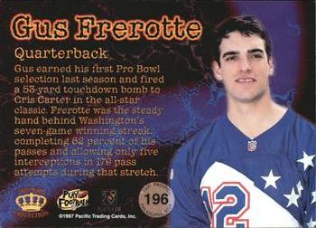 1997 Pacific Philadelphia - Gold #196 Gus Frerotte Back