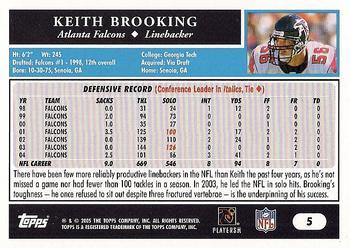 2005 Topps - Black #5 Keith Brooking Back