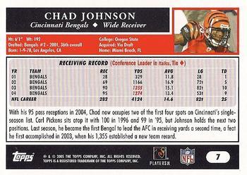 2005 Topps - Black #7 Chad Johnson Back