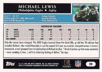 2005 Topps - Black #20 Michael Lewis Back