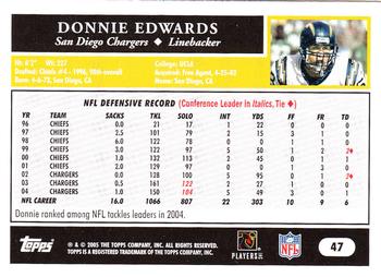 2005 Topps - Black #47 Donnie Edwards Back