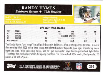 2005 Topps - Black #202 Randy Hymes Back