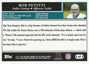 2005 Topps - Dallas Cowboys #4 Rob Petitti Back