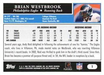 2005 Topps 1st Edition #1 Brian Westbrook Back
