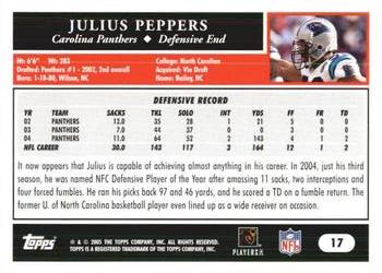 2005 Topps 1st Edition #17 Julius Peppers Back