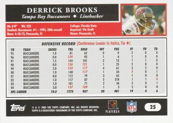 2005 Topps 1st Edition #25 Derrick Brooks Back
