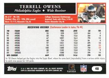 2005 Topps 1st Edition #48 Terrell Owens Back
