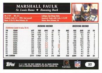 2005 Topps 1st Edition #52 Marshall Faulk Back