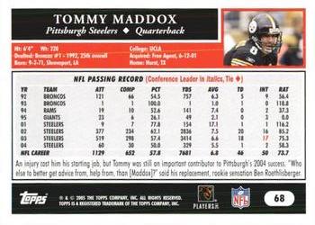 2005 Topps 1st Edition #68 Tommy Maddox Back