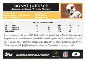 2005 Topps 1st Edition #69 Bryant Johnson Back