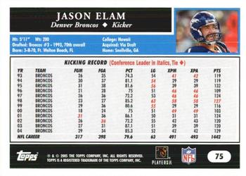 2005 Topps 1st Edition #75 Jason Elam Back