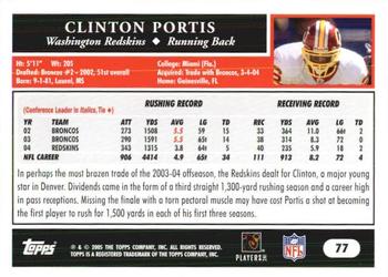 2005 Topps 1st Edition #77 Clinton Portis Back