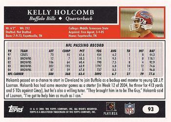 2005 Topps 1st Edition #93 Kelly Holcomb Back
