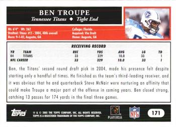 2005 Topps 1st Edition #171 Ben Troupe Back