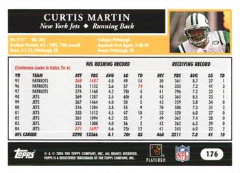 2005 Topps 1st Edition #176 Curtis Martin Back