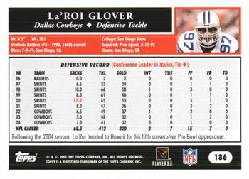 2005 Topps 1st Edition #186 La'Roi Glover Back