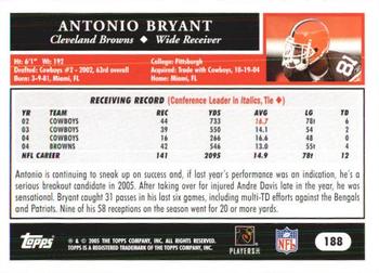 2005 Topps 1st Edition #188 Antonio Bryant Back