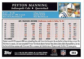 2005 Topps 1st Edition #203 Peyton Manning Back